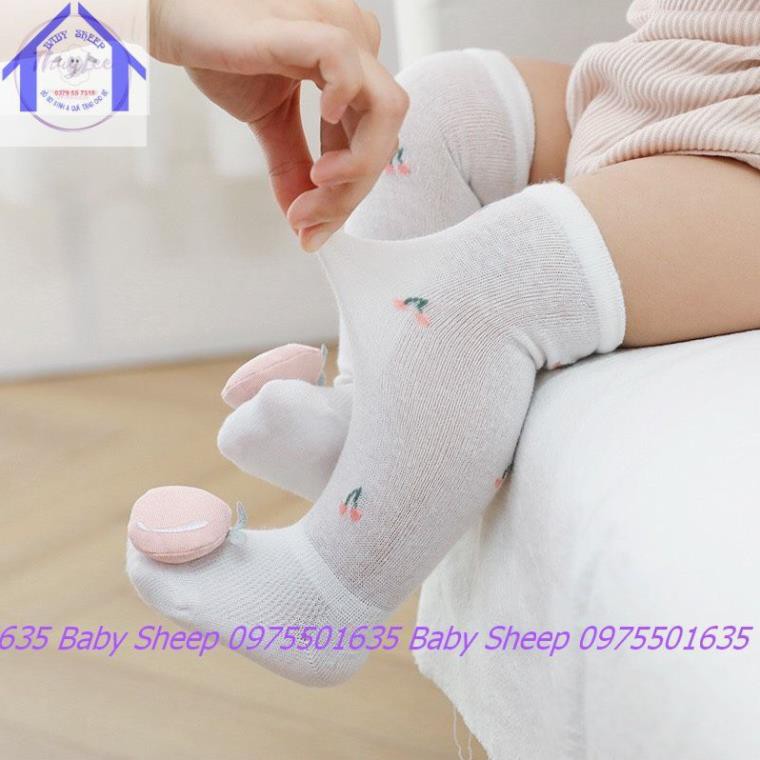 (Ảnh thật, Clip thật) Tất lưới mùa hè hoạ tiết hoa quả đính bông cho bé sơ sinh đến 4 tuổi siêu đáng yêu Baby sheep