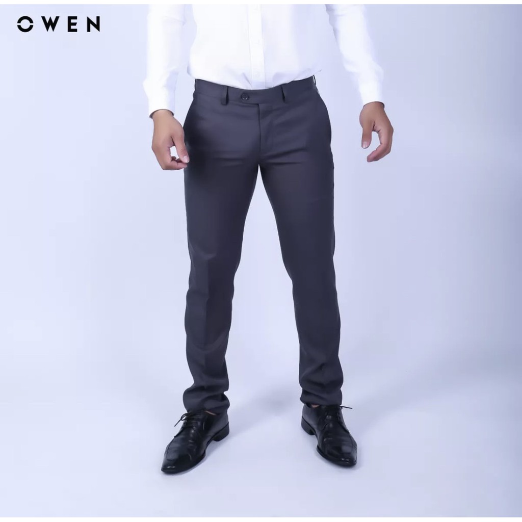 OWEN - Quần âu nam dáng SLIMFIT màu xám đậm 91373