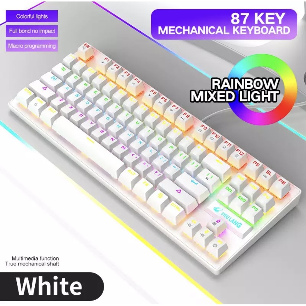 Bàn phím cơ K7/Cảm ứng mềm/Bàn phím cá nhân hóa/Cảm ứng mềm/10 đèn LED/Dành cho máy tính để bàn chơi game văn phòng