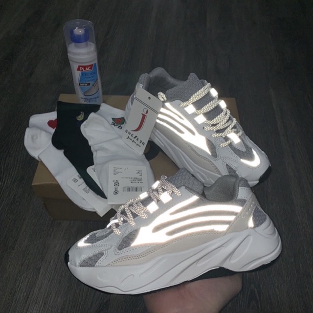 Giày thể thao sneaker Y700⚡️Giày phản quang độn đế nam nữ cao cấp