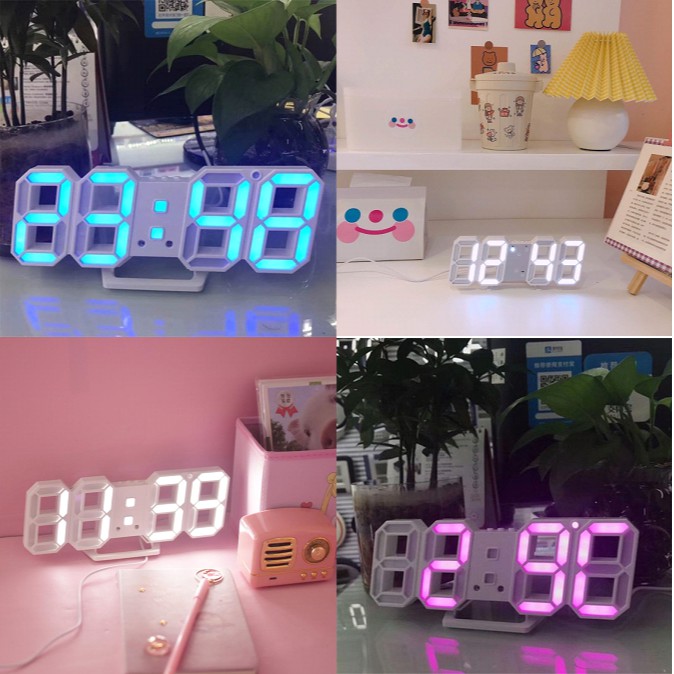Đồng hồ LED 3D Smart Clock treo tường, để bàn
