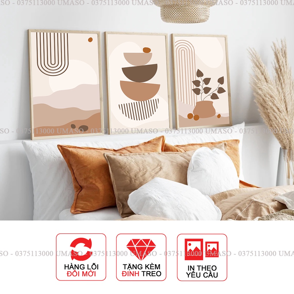 Set 3 tranh treo tường canvas trang trí phòng khách phòng ngủ 6759610