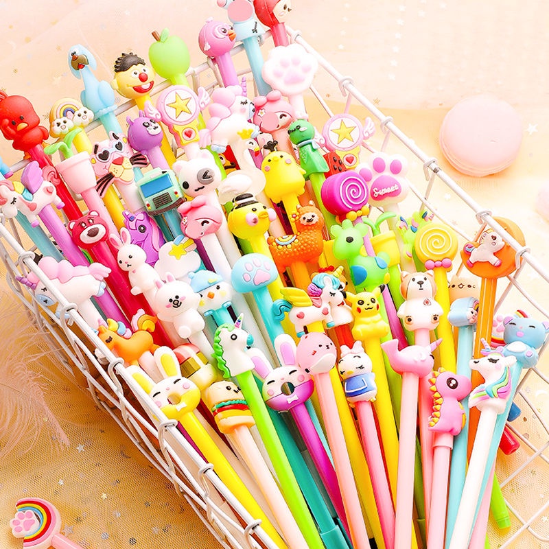 Set 20 cây bút cute đầu thú bút gel nhiều mẫu siêu đáng yêu