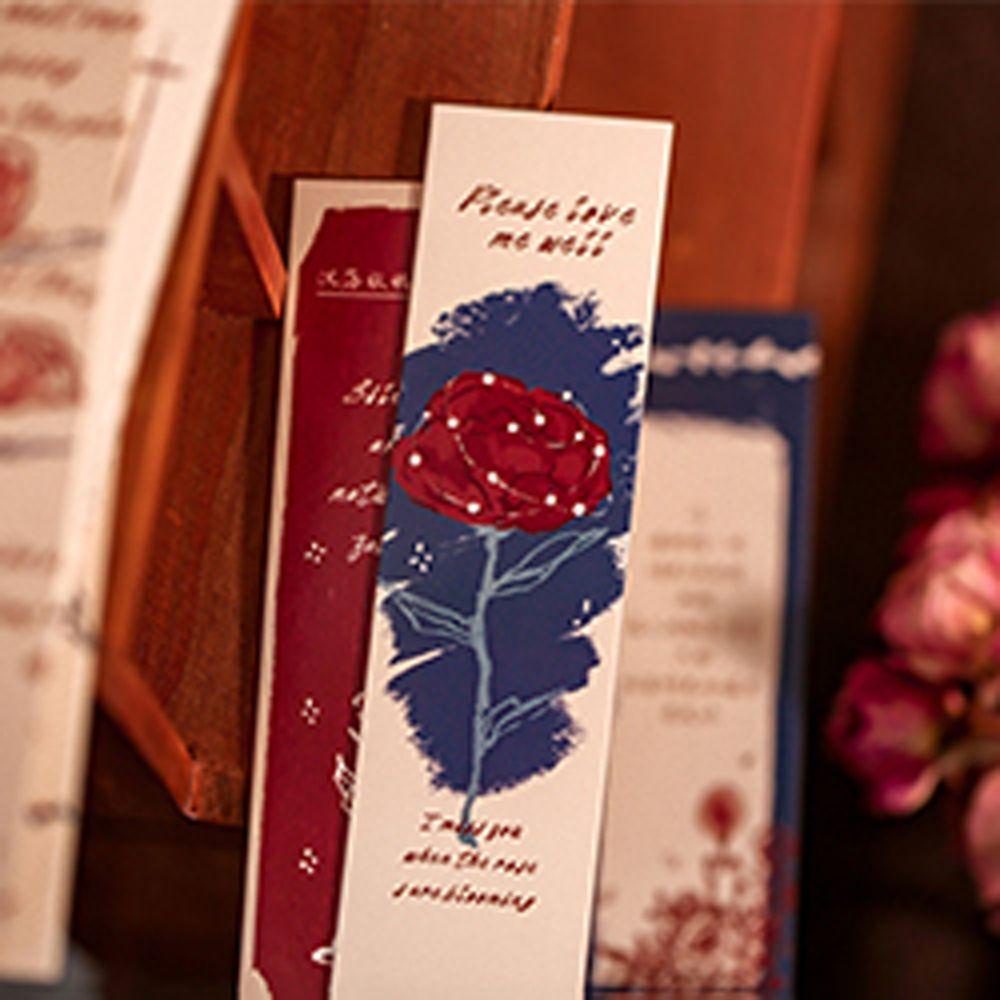 Thẻ Giấy Đánh Dấu Sách Chủ Đề Hoa Hồng Trang Trí Nhật Ký