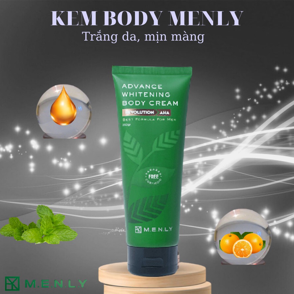 Kem dưỡng trắng body cho nam Menly 250g