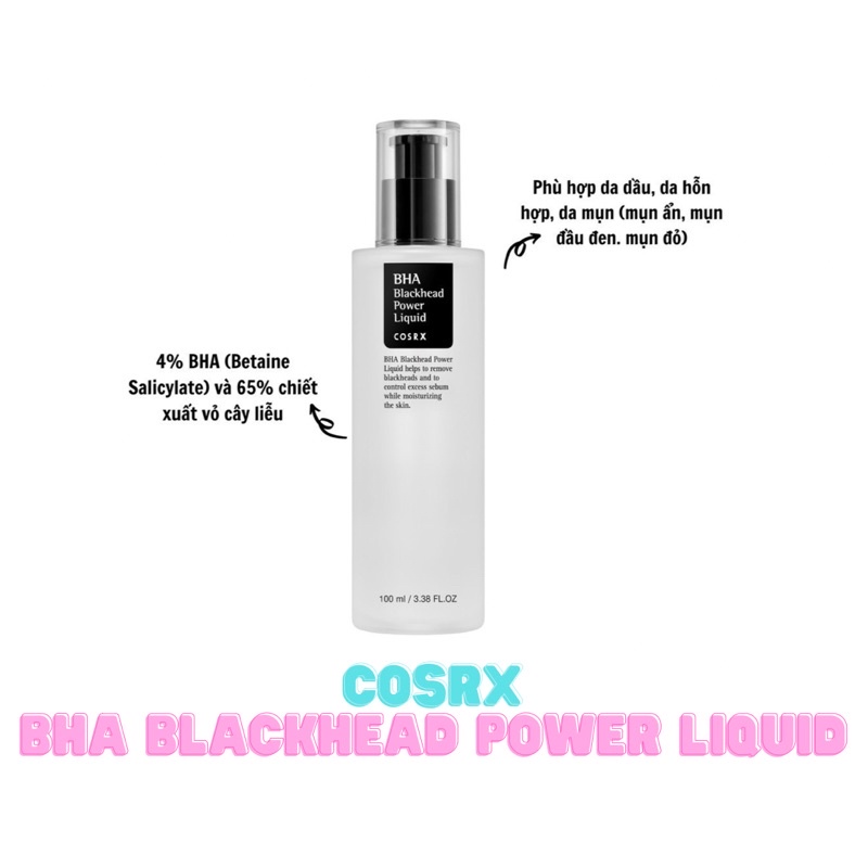 Dung dịch tẩy tế bào chết hoá học Cosrx BHA Blackheads Power Liquid 100ml