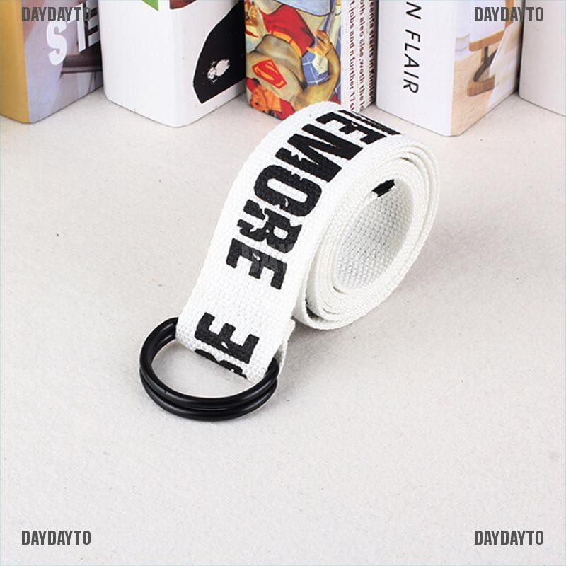 Thắt Lưng Vải Canvas Hai Lớp In Chữ D Phong Cách Harajuku Thời Trang