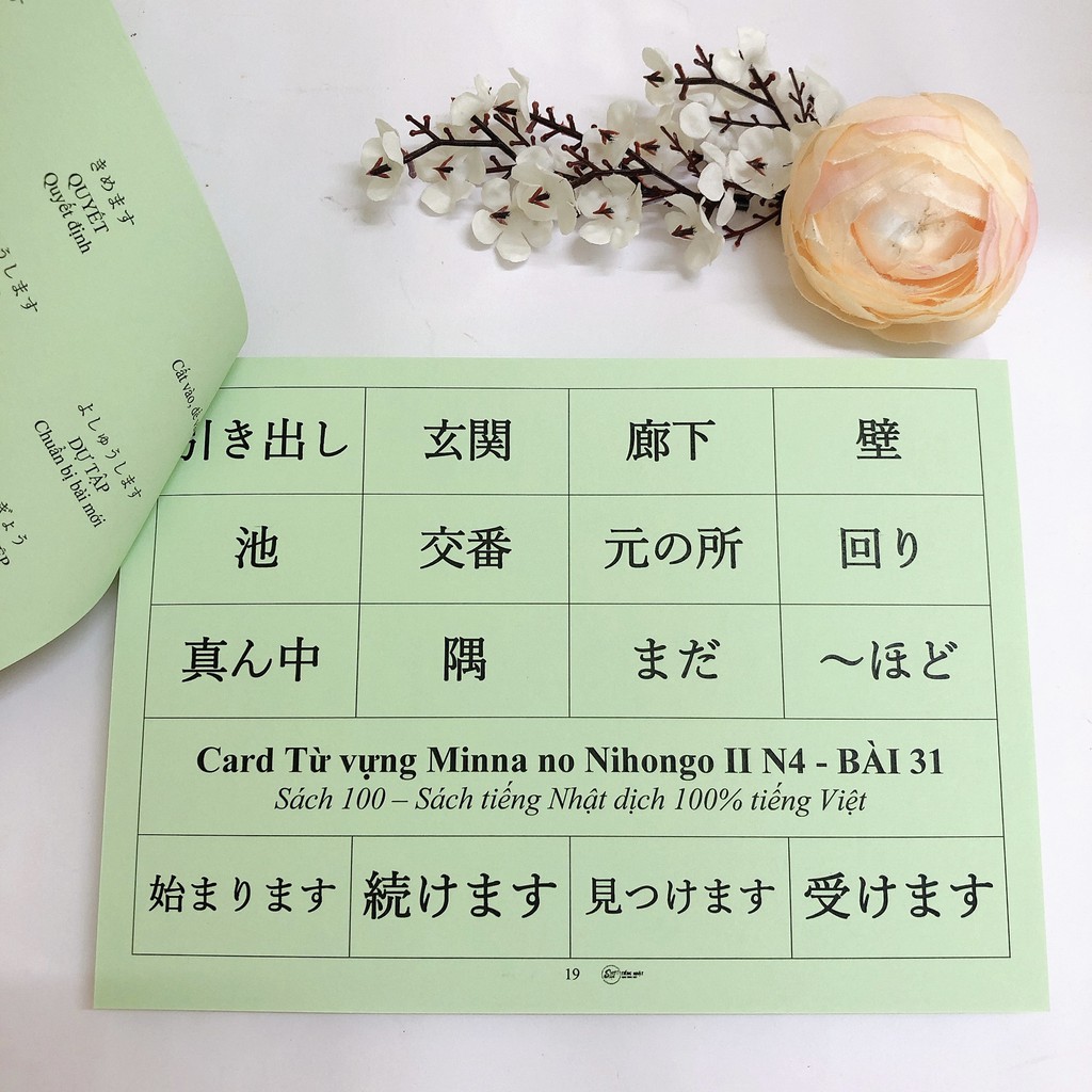 Sách - Thẻ học Từ vựng Minna II N4