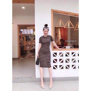 váy body tăm cổ tròn 3 màu chất cotton