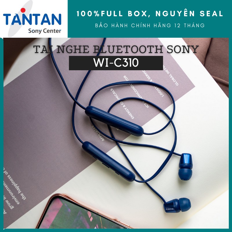 Tai Nghe BLUETOOTH 5.0 Sony WI-C310 | Siêu nhẹ 19g - Pin 15h - Sạc nhanh - Nghe gọi chất lượng cao - Âm thanh đậm chất