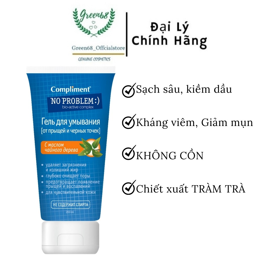 Sữa Rửa Mặt NO PROBLEM COMPLIEN 200ml Chiết Xuất Tràm Trà, Giảm Viêm Mụn Hàng Nga | BigBuy360 - bigbuy360.vn