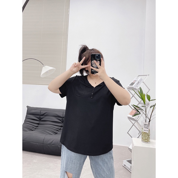 [Bigsize] Áo thun tăm lạnh khuy cổ đủ size 60 đến 100kg kèm ảnh thật