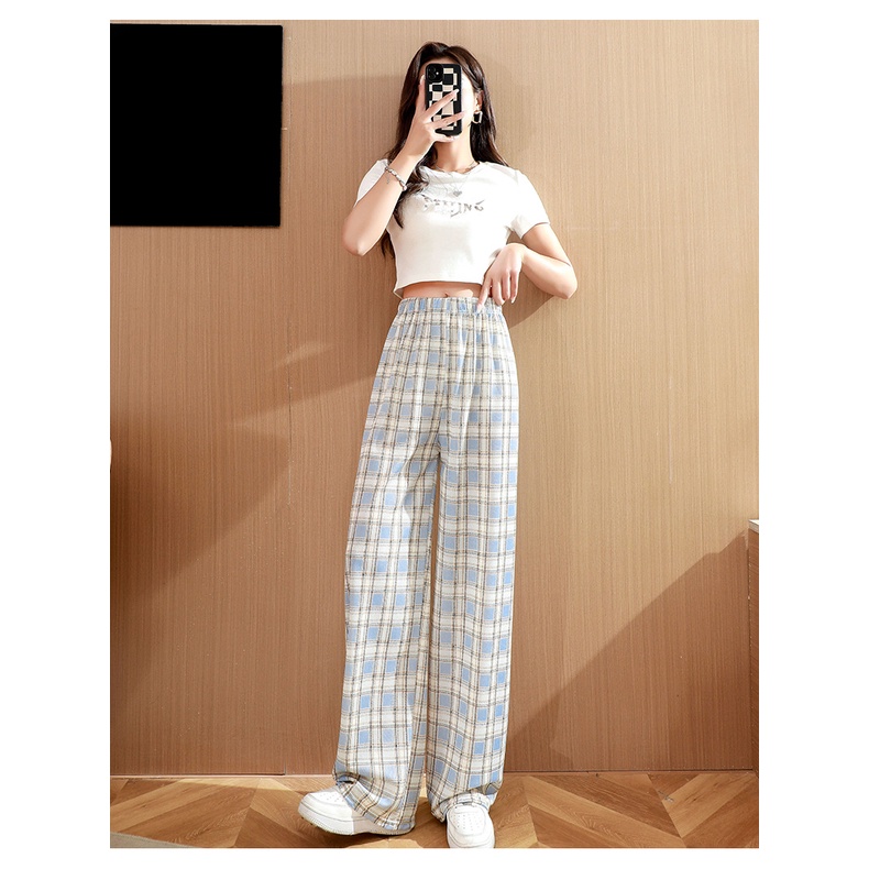 Quần caro ống rộng baggy unisex suông nam nữ oversize ullzang TOZZO QOR01