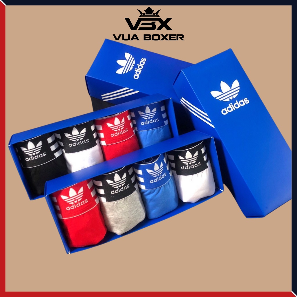 Sét 4 Sịp đùi boxer vải cotton 100% kháng khuẩn khử mùi, co giãn cao cấp DAS-CT01 - VUA BOXER
