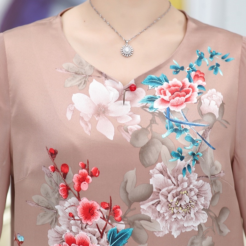 Áo lụa trung niên nữ nhẹ thoáng mát quà tặng ý nghĩa cho mẹ