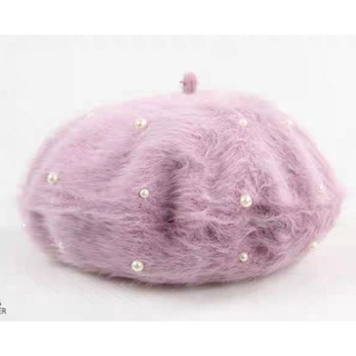Nón mũ beret lông thỏ thời trang Hàn Quốc