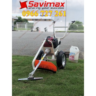 Máy cắt cỏ GX35 Trung quốc dạng đẩy tay có bánh xe di chuyển, động cơ 4 thì