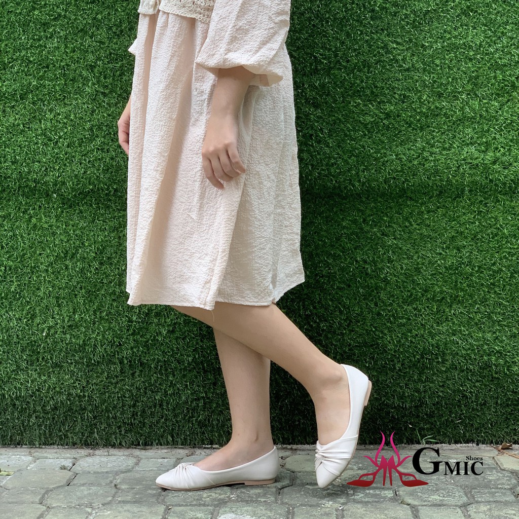 [ BIG SIZE ] Giày Búp Bê Nữ Mới Mủi Nhọn From Chuẩn Êm Chân| Giày Bệt Nữ Nơ Xoắn Siêu Xinh NBB002 | BigBuy360 - bigbuy360.vn