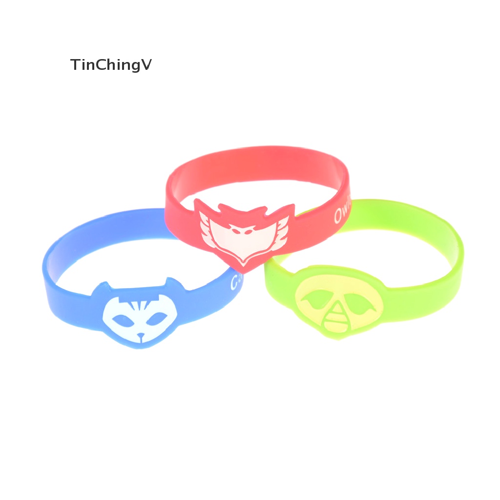 Vòng Đeo Tay Silicone Hình Tắc Kè / Mèo / Cú Mèo Cho Bé Trai