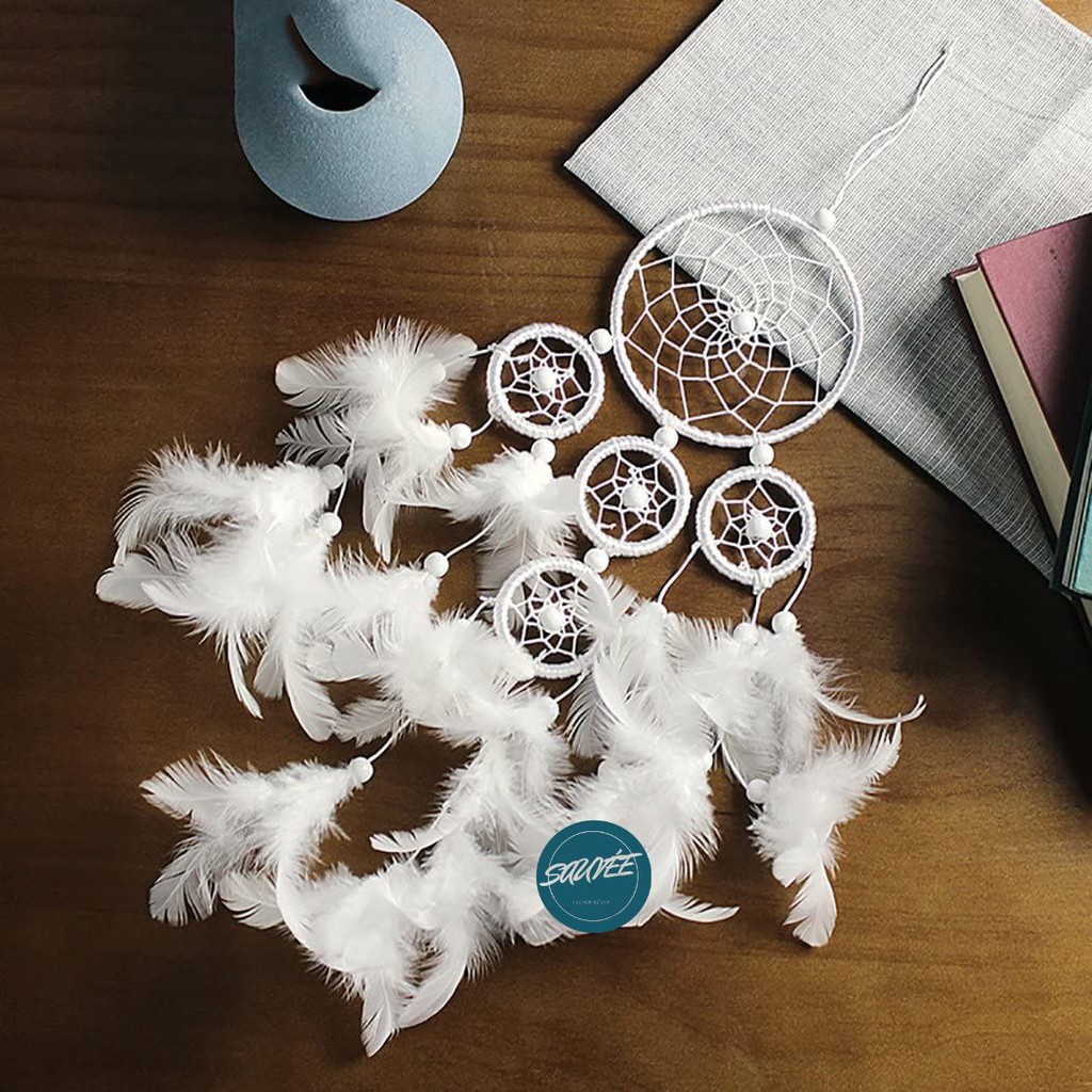 Dreamcatcher treo tường handmade White Star decor trang trí nhà, văn phòng mã DRD26