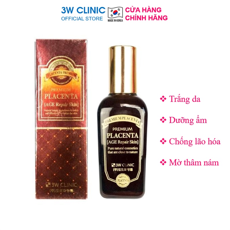 Serum trắng da dưỡng ẩm chống lão hóa trắng da tinh chất nhau thai cừu 3W Clinic Hàn Quốc 145ml