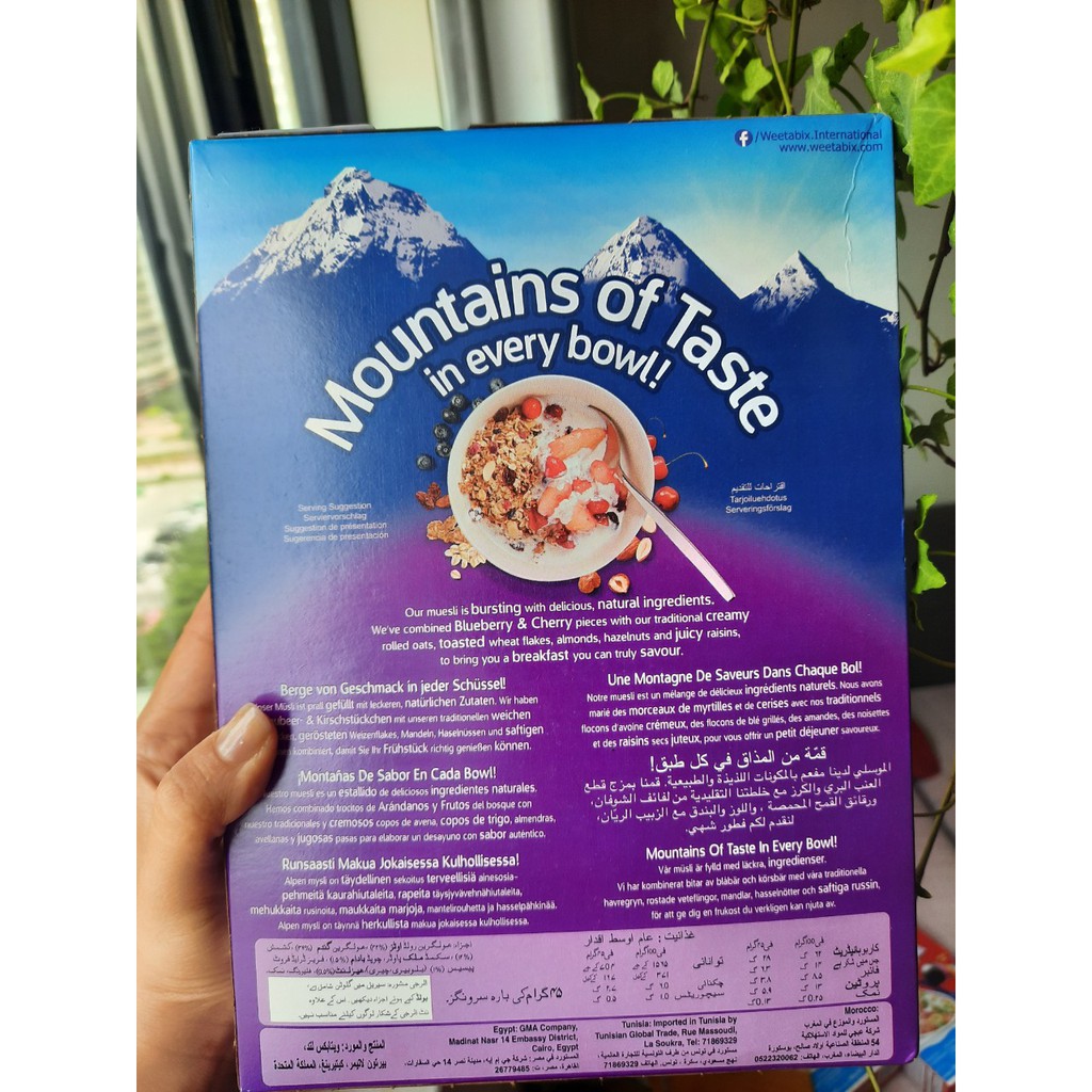 Ngũ cốc giảm cân hoa quả sấy khô Alpen không đường việt quất, cherry, hạnh nhân 560g nhập khẩu Anh - ÂU CHÂU SHOP