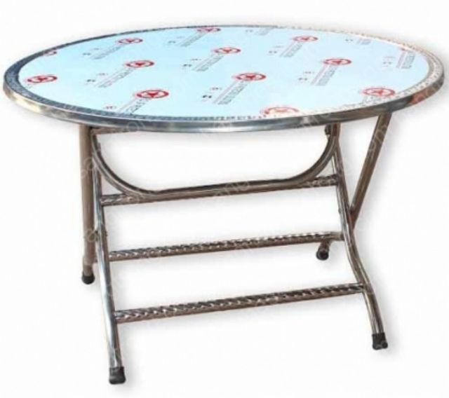 Bàn tròn inox 0.8m chân thấp