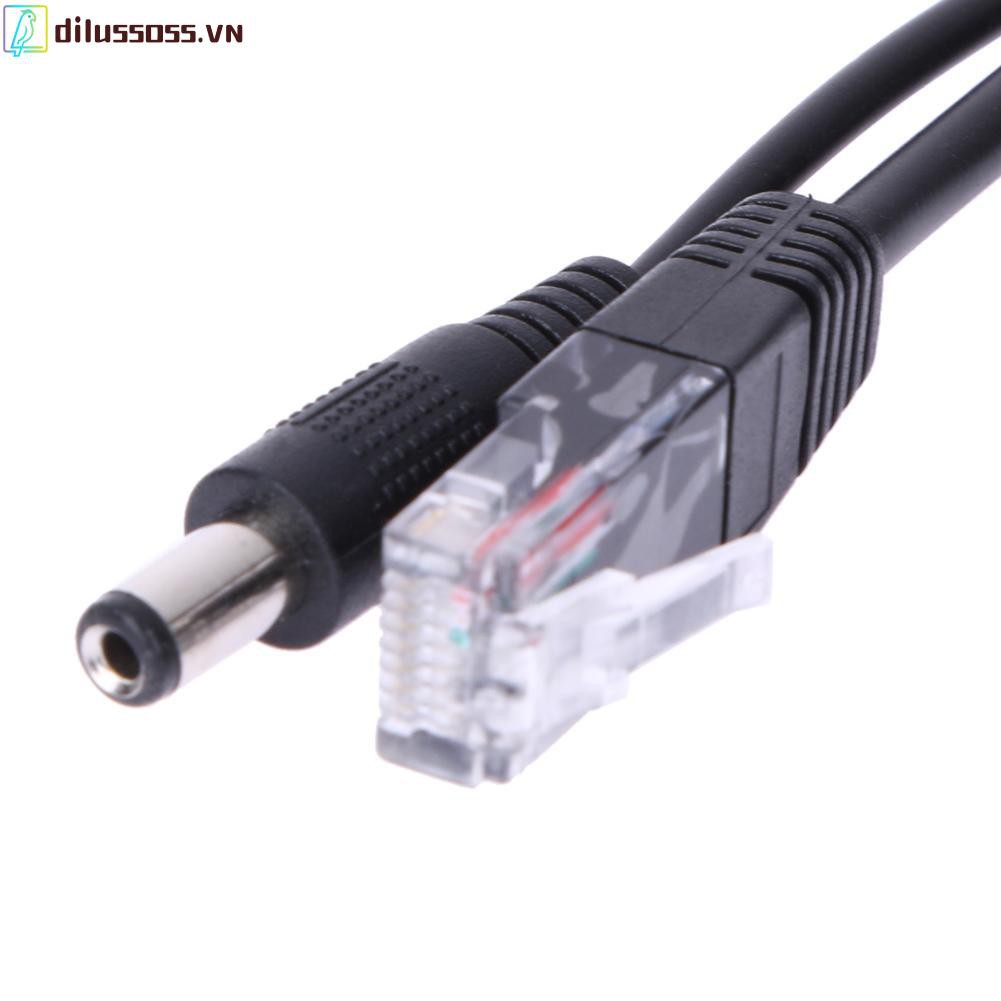 BEST FOR YOU! Power Over Ethernet PoE Adapter Injector + Splitter Kit PoE Cable Black