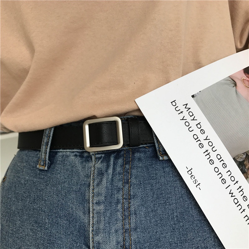 Thắt Lưng Da Pu Khóa Vuông Đơn Giản Thời Trang Hàn Quốc Jp6