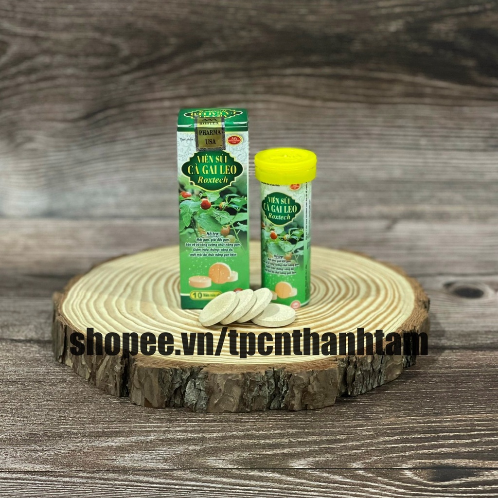 Viên sủi bổ gan CÀ GAI LEO diệp hạ châu hỗ trợ mát gan giải độc, hạ men gan - Tuýp 10 viên ( Thành phần cao )
