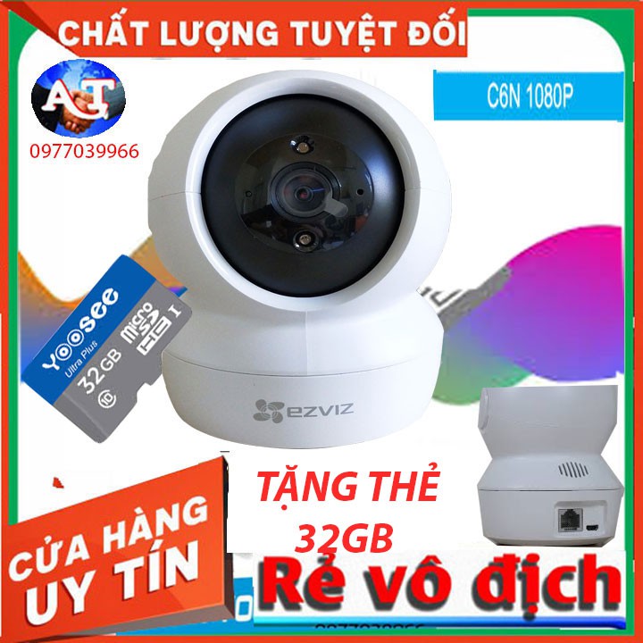 [kèm thẻ 32gb 64gb] camera giám sát ip ezviz c6n full hd 1080p chính hãng