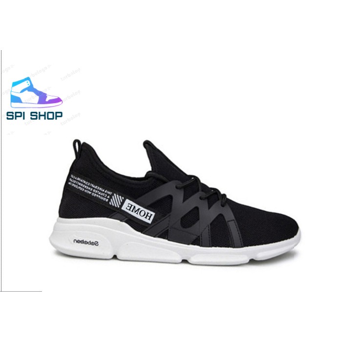 Giày Nam Sneaker Thể Thao - Giày chạy bộ, giày tập SPISO A036 Màu Đen