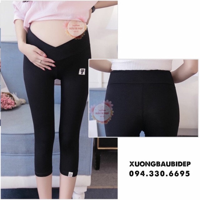 Quần bầu legging ngố cạp chéo mèo