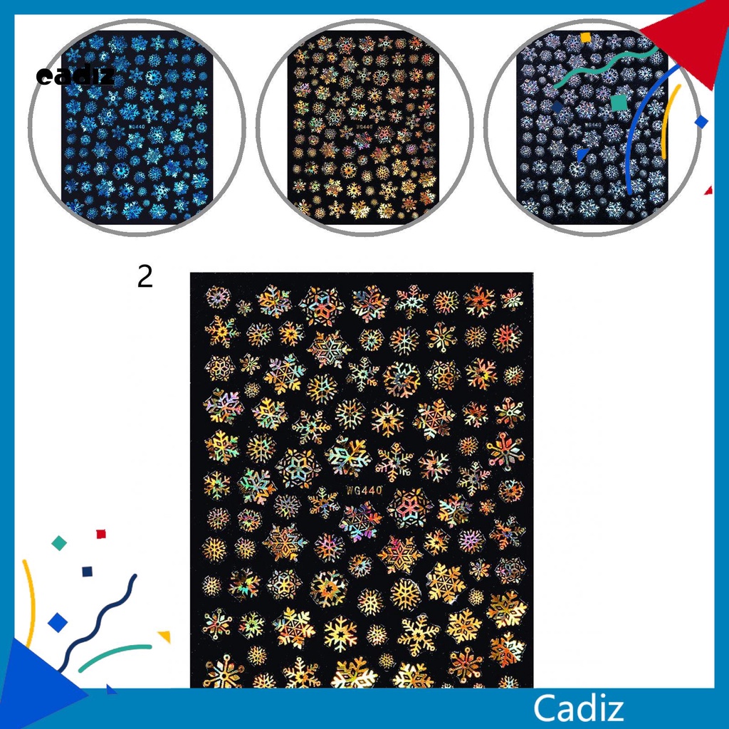 [Hàng mới về] Nhãn dán trang trí móng tay in hình bông tuyết giáng sinh