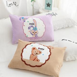 ⭐Móc Khóa Hình Động Vật Dễ Thương⭐Vỏ Gối Đơn / Đôi In Hình Thỏ / Gấu Duffy Hai Mặt Kích Thước 65 * 42cm