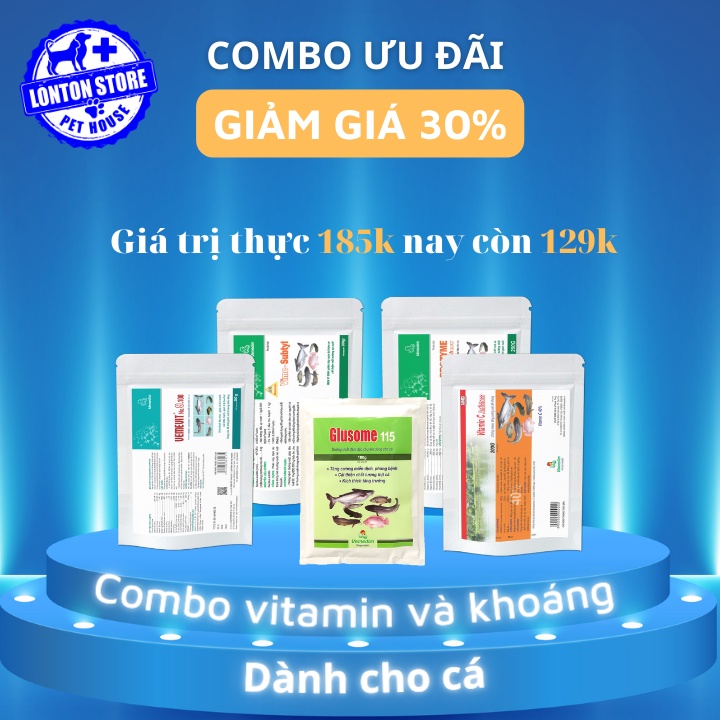 VEMEDIM Combo thức ăn bổ sung vitamin và khoáng chất toàn diện cho cá, lươn, ốc