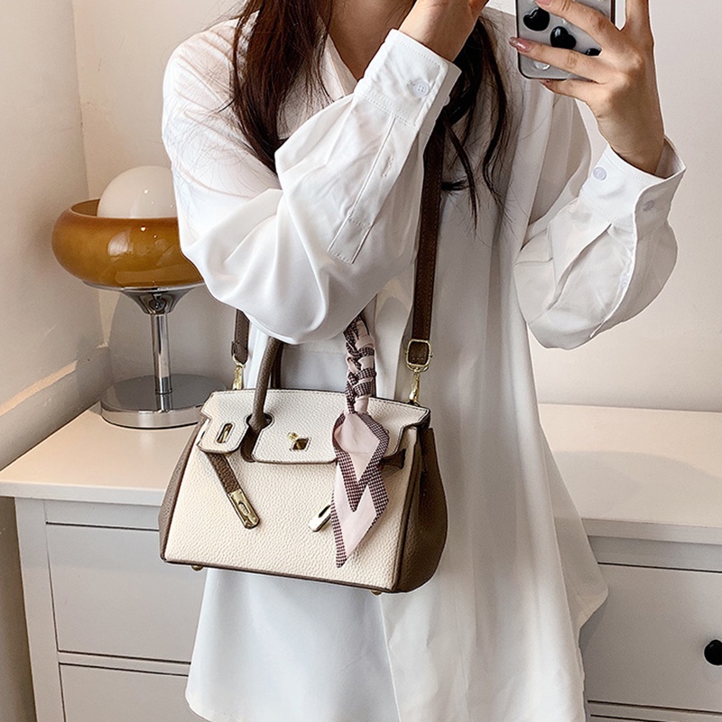 IELGY úi IELGY đeo chéo phối với khăn lụa quàng cổ thời trang thanh lịch cho nữ