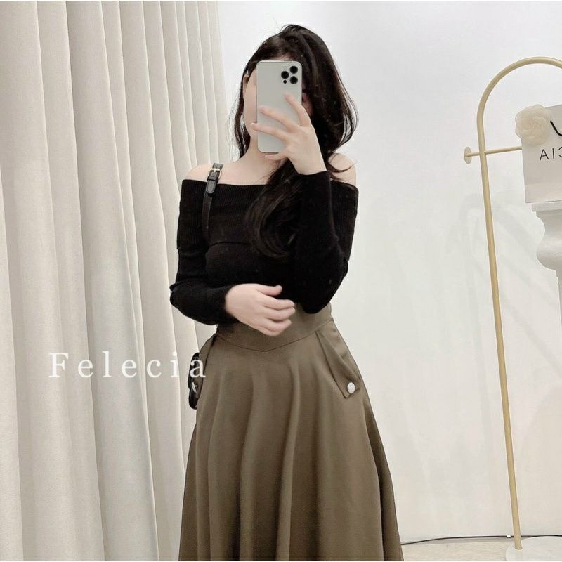 Áo len BIGSIZE  trễ vai cho nàng chubby 50-80kg (CB05) | BigBuy360 - bigbuy360.vn