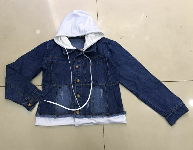 Áo khoác jean nữ có mũ, áo jeans, áo bò kèm nón - DTH