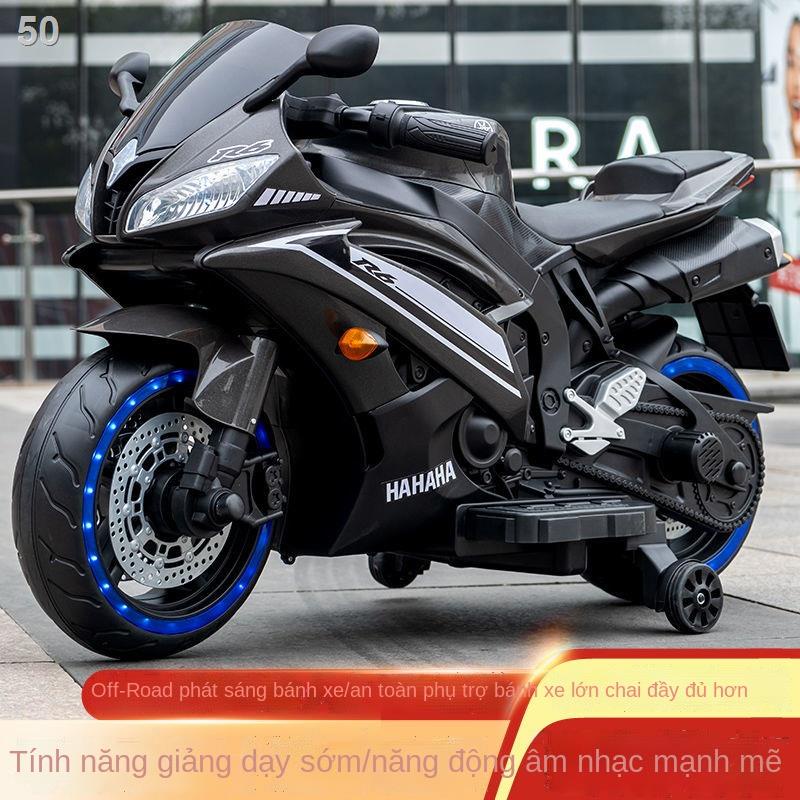 ZhouzhouXe máy điện trẻ em ba bánh hai cậu bé sạc đồ chơi lớn có thể ngồi trên ô tô chạy pin của con người