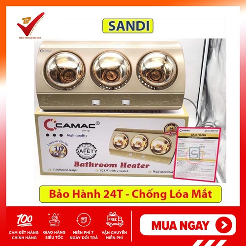 Đèn sưởi nhà tắm Camac 2 Bóng, 3 Bóng chống lóa mắt