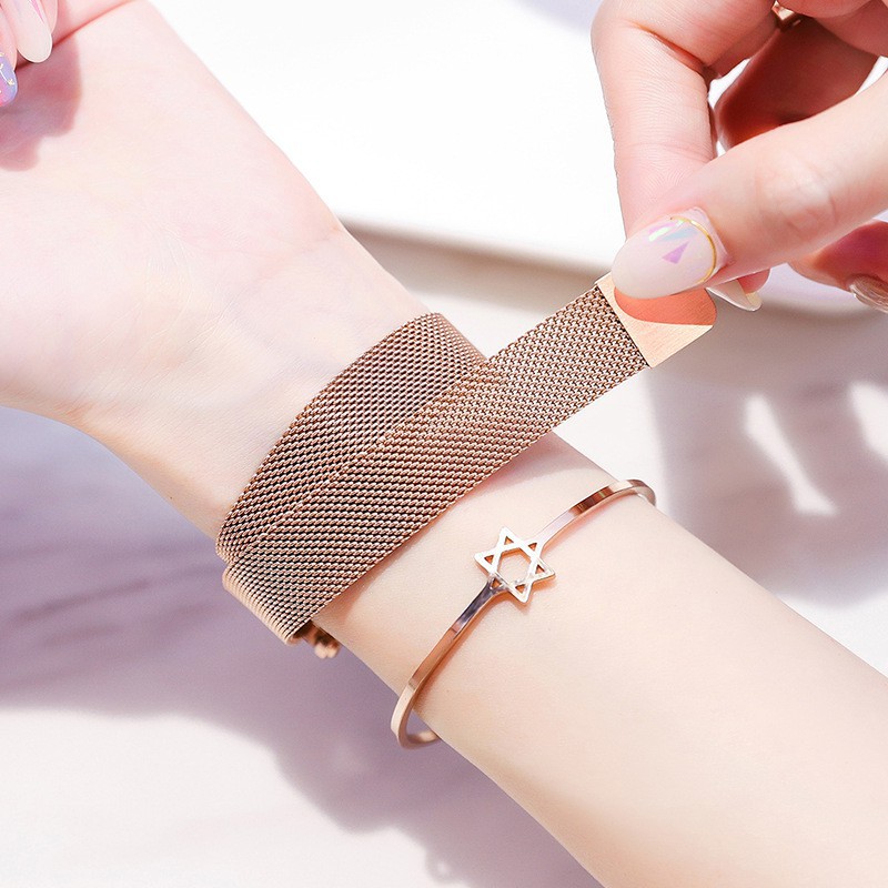 Đồng hồ nữ DOUKOU DK3422M ánh sao đêm mặt vát 3D dây thép lụa khóa nam châm | BigBuy360 - bigbuy360.vn