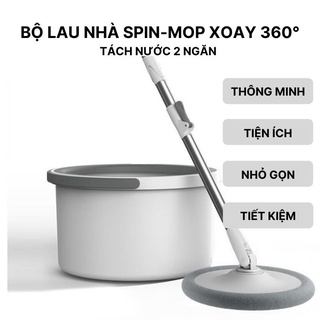 [Đồ Gia Dụng] Bộ Cây Lau Nhà Thông Minh, Bộ Cây Lau Nhà Tự Vắt Xoay 360 Độ Kèm Thùng Tự Vắt Cao Cấp