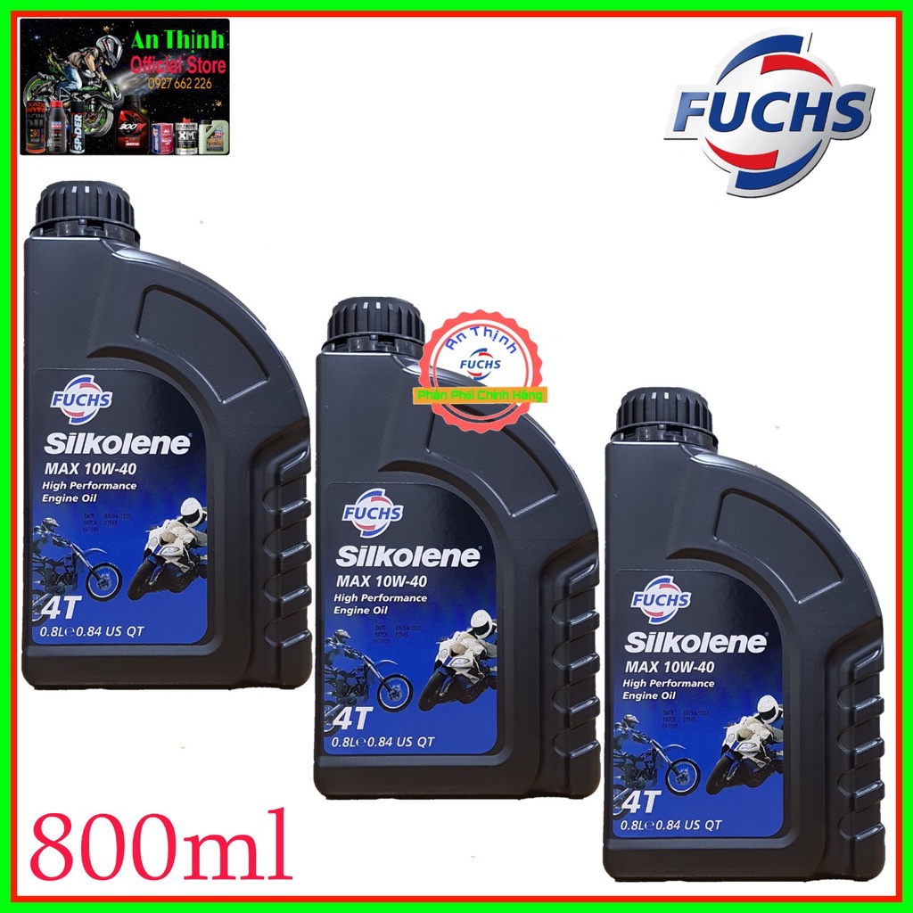 Mẫu Mớ Nhớt  Xe Số Và Côn Tay Cao Cấp Fuchs Silkolene Max 10W40 1L ;0.8L Và Tay Ga-Nhập Khẩu Từ FUCHS INDONESIA.