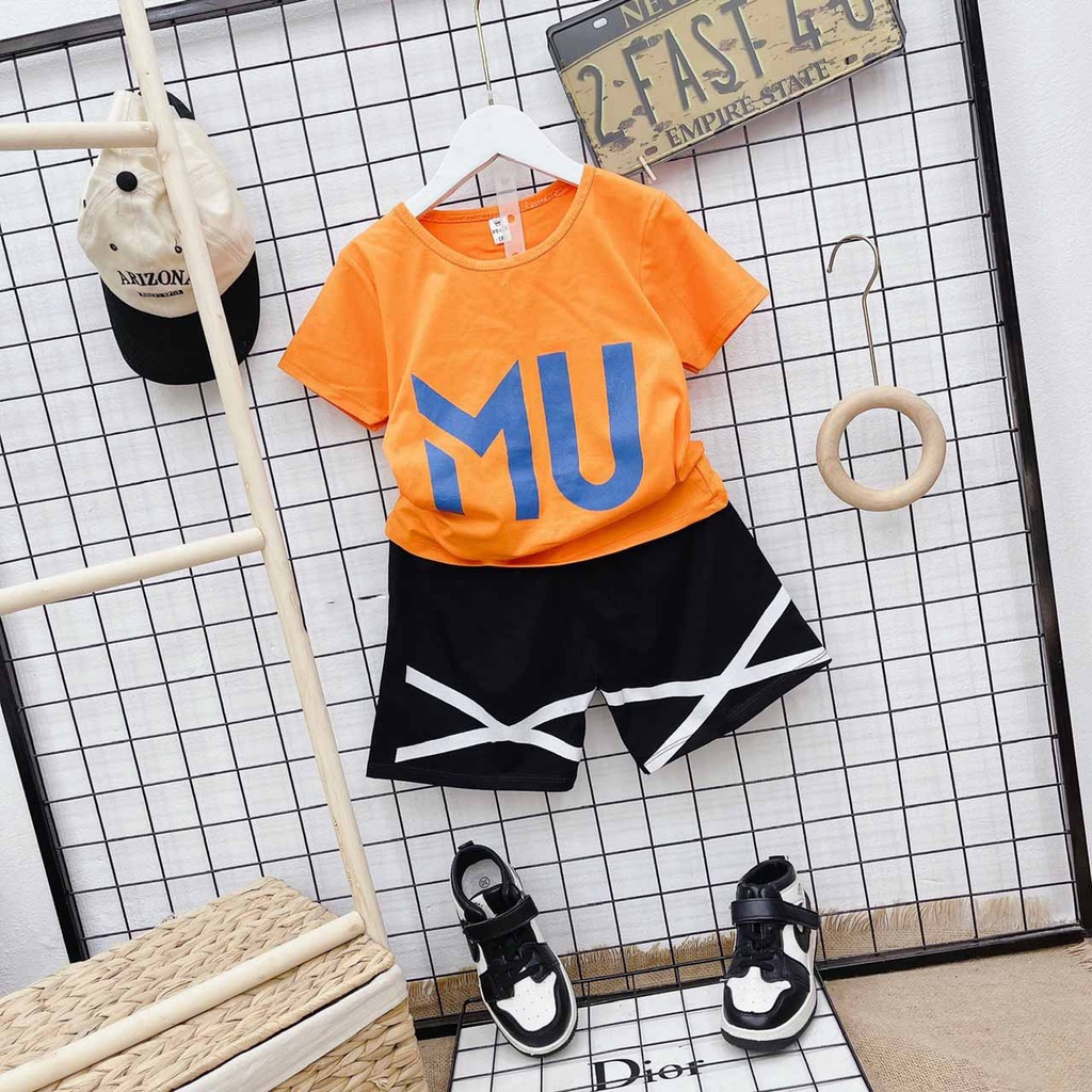 [SIZE ĐẠI] BỘ CỘC TAY M.U CHẤT COTTON MỀM MÁT HÀNG LOẠI 1 PHONG CÁCH THỂ THAO NĂNG ĐỘNG CHO BÉ 15-30KG. VIDEO THẬT