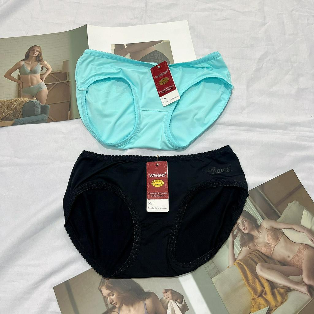 Quần lót nữ thun lạnh trơn Wimmy cạp vừa chất liệu mềm mịn thoáng mát size 50kg-60kg
