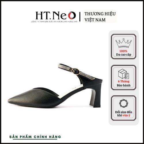 Sandal nữ - dép nữ cao cấp HT.NEO thiết kế quai ngang đính đá, mũi nhọn trẻ trung sành điệu cực xinh SDN106