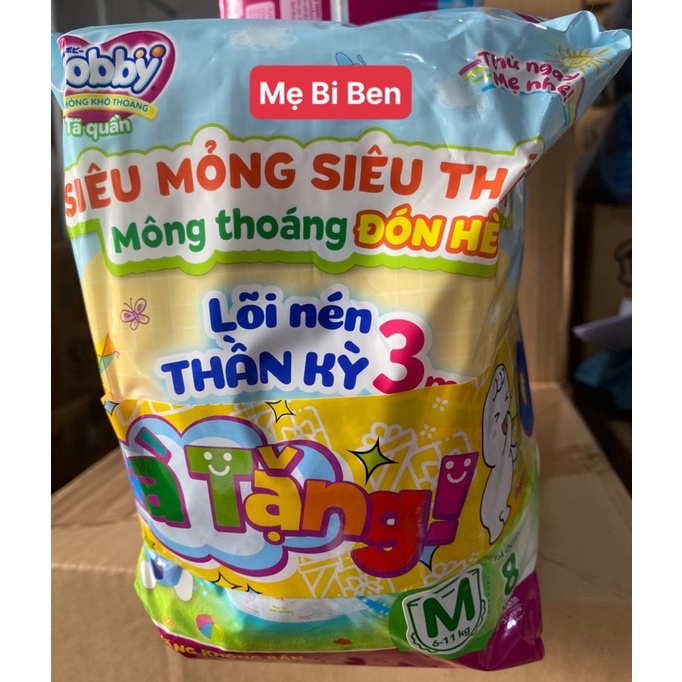 Tã Dán Bobby siêu thấm khô thoáng size M76 miếng