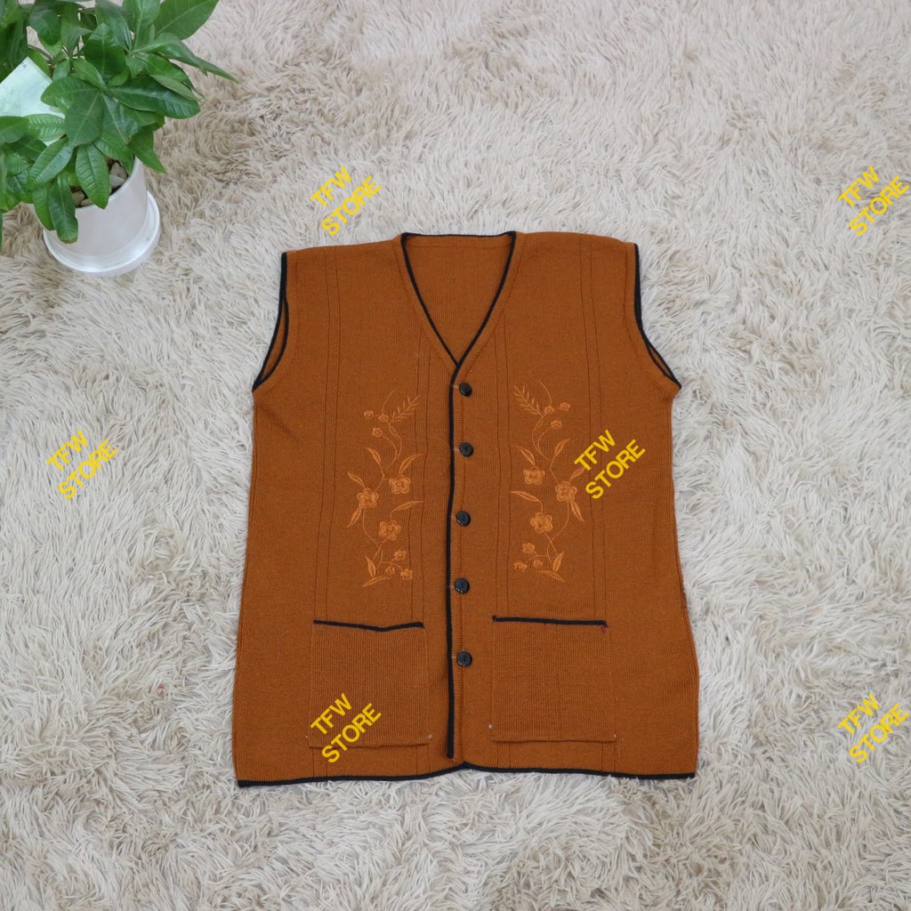 Áo len gile cổ tim thêu hoa mai cho bà, cho mẹ, người thân - Hàng VN | BigBuy360 - bigbuy360.vn