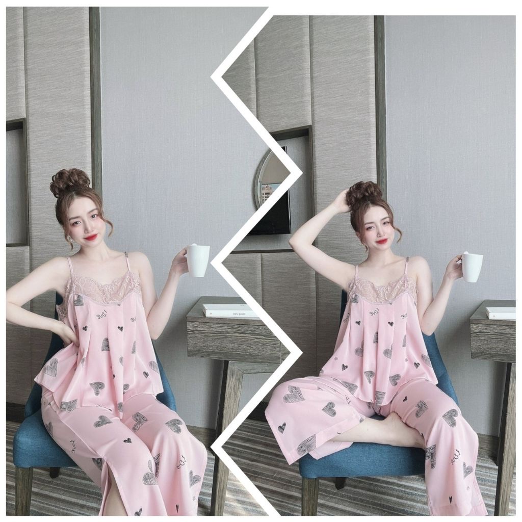 Đồ ngủ nữ❣️FREE SHIP❣️Đồ ngủ sexy lụa Mango cao cấp mềm mại xinh xắn &lt; 65KG